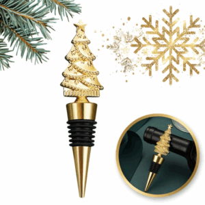 Korek, zatyczka do wina złota świąteczna CHOINKA BOŻE NARODZENIE AB06